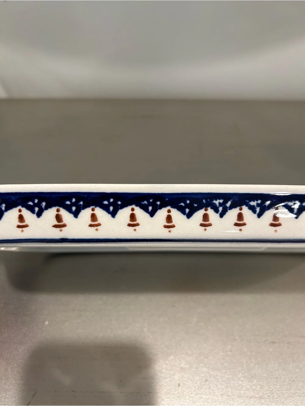Boleslawiec Hand-Painted Ceramic Serving Dish in Blue and White